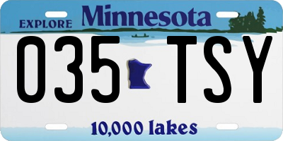 MN license plate 035TSY