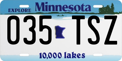 MN license plate 035TSZ