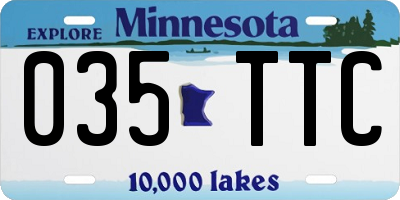 MN license plate 035TTC