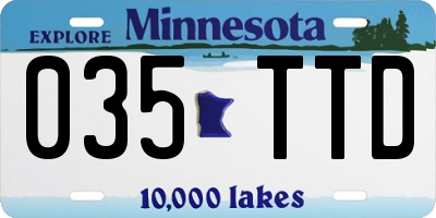 MN license plate 035TTD