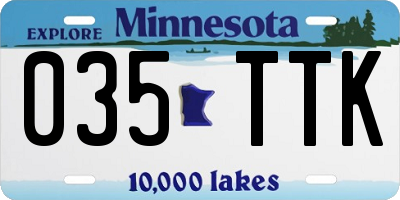 MN license plate 035TTK