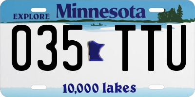 MN license plate 035TTU