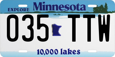 MN license plate 035TTW