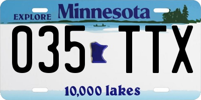 MN license plate 035TTX
