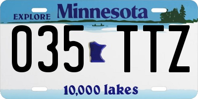 MN license plate 035TTZ