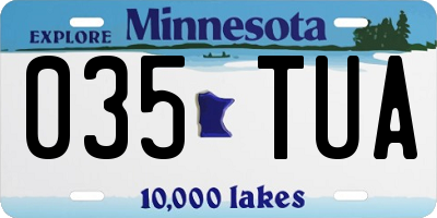 MN license plate 035TUA