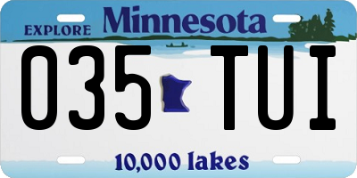 MN license plate 035TUI
