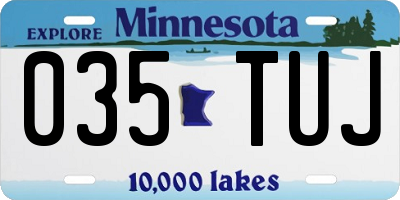 MN license plate 035TUJ