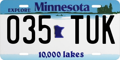 MN license plate 035TUK