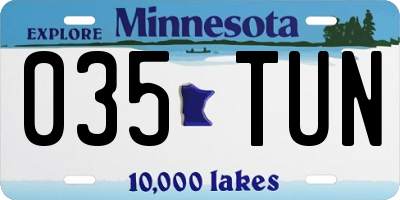 MN license plate 035TUN