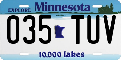 MN license plate 035TUV