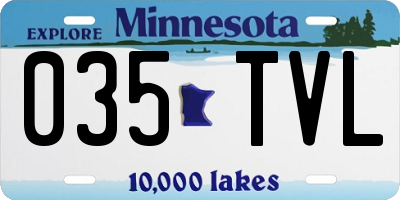 MN license plate 035TVL