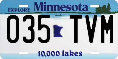 MN license plate 035TVM