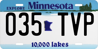 MN license plate 035TVP