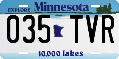 MN license plate 035TVR