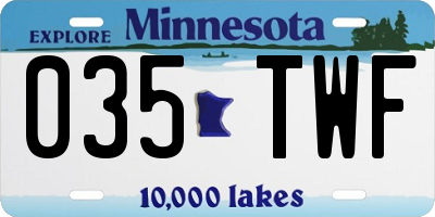MN license plate 035TWF