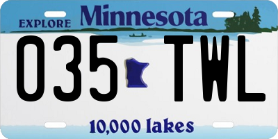 MN license plate 035TWL