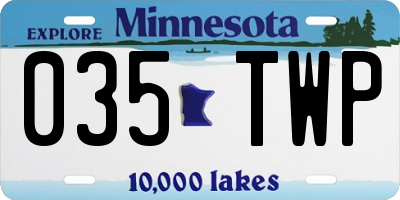 MN license plate 035TWP