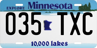 MN license plate 035TXC