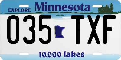 MN license plate 035TXF