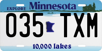 MN license plate 035TXM