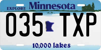 MN license plate 035TXP