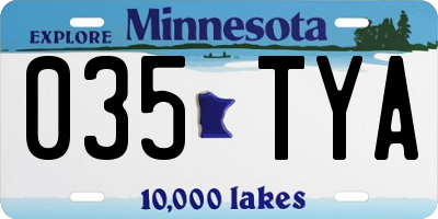 MN license plate 035TYA