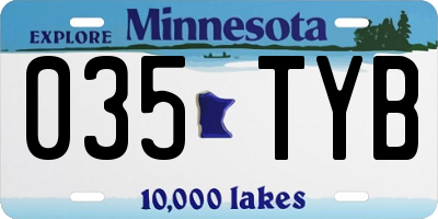 MN license plate 035TYB