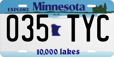 MN license plate 035TYC