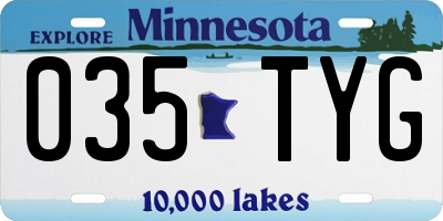 MN license plate 035TYG