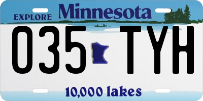 MN license plate 035TYH