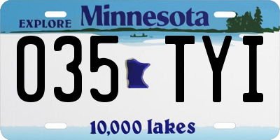 MN license plate 035TYI