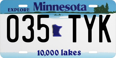 MN license plate 035TYK