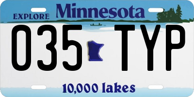 MN license plate 035TYP