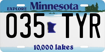 MN license plate 035TYR