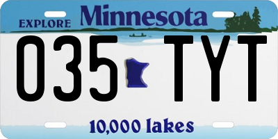 MN license plate 035TYT