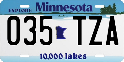 MN license plate 035TZA