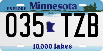 MN license plate 035TZB
