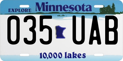 MN license plate 035UAB