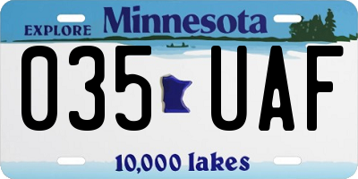 MN license plate 035UAF