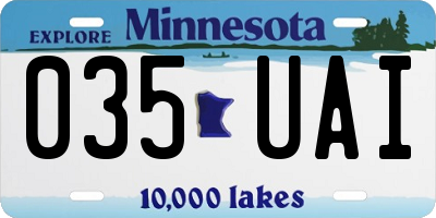MN license plate 035UAI