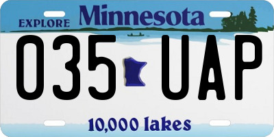 MN license plate 035UAP