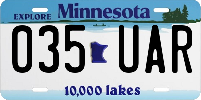 MN license plate 035UAR