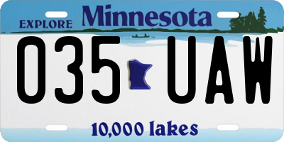 MN license plate 035UAW