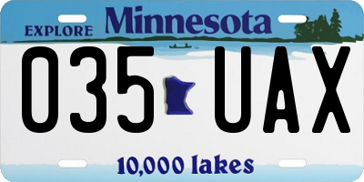 MN license plate 035UAX