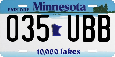 MN license plate 035UBB