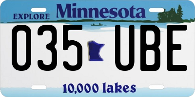 MN license plate 035UBE