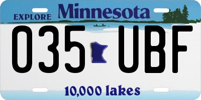 MN license plate 035UBF