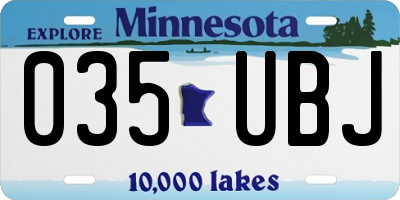 MN license plate 035UBJ