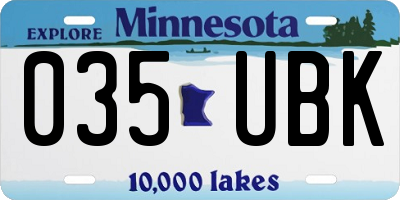MN license plate 035UBK